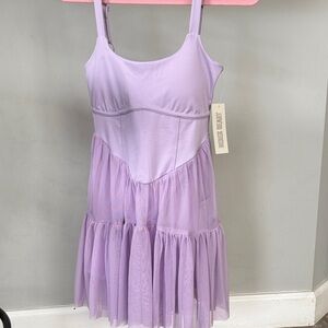 Elegant Lavender Ruched Dress